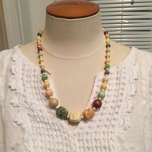 Adorable vintage necklace in pastel natural colors
